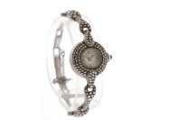 Lot 798 - HERMES SILVER AND MARCASITE COCKTAIL WATCH the...