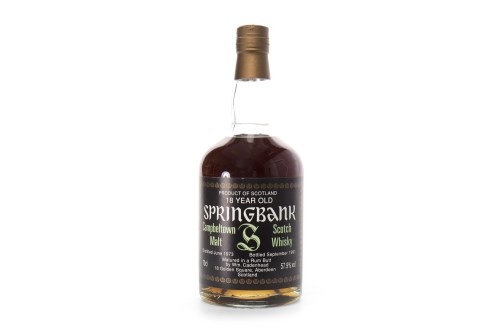 Lot 1381 - SPRINGBANK 1973 RUM BUTT 18 YEARS OLD Active....