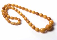Lot 1660 - BUTTERSCOTCH AMBER BEAD NECKLACE with...