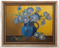 Lot 1780 - * PIERRE MAS (FRENCH b. 1933), BLUE FLOWERS...