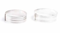 Lot 1701 - TWO SILVER BANGLES both adjustable in size,...