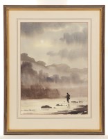 Lot 1821 - DENIS PANNETT, THE FISHERMEN watercolour on...
