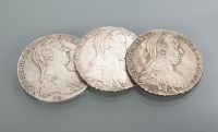 Lot 1562 - THREE AUSTRIAN MARIA THERESA THALERS dated...