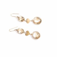 Lot 1732 - PAIR OF CITRINE DROP EARRINGS each set with...