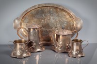 Lot 5 - LIBERTY & CO. ART NOUVEAU SILVER PLATED FOUR...