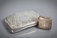Lot 27 - EDWARDIAN SILVER CIGARETTE CASE AND AN...