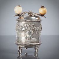 Lot 29 - SILVER AND IVORY PEPPER MILL the grinder with...