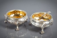 Lot 30 - PAIR OF VICTORIAN SILVER BUN SALTS of circular...