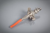 Lot 31 - VICTORIAN SILVER BABY'S RATTLE with whistle...