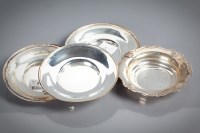Lot 34 - FOUR SILVER PIN DISHES three of stepped...