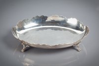 Lot 36 - GEORGE VI SILVER DISH of oval form and with a...