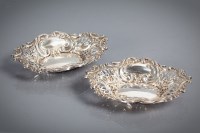Lot 39 - PAIR OF EDWARDIAN SILVER BONBON DISHES each of...