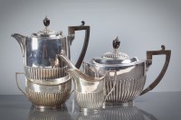 Lot 40 - EDWARDIAN SILVER FOUR PIECE TEA SERVICE...