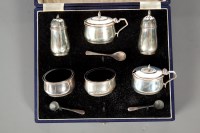 Lot 45 - GEORGE VI SILVER SIX PIECE CONDIMENT SET...