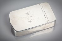 Lot 46 - GEORGE III SILVER SNUFF BOX of rectangular...