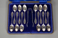 Lot 48 - SET OF TWELVE ART NOUVEAU SILVER TEASPOONS AND...