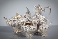 Lot 55 - FINE VICTORIAN SILVER FOUR PIECE TEA SERVICE...