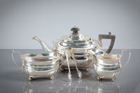Lot 65 - GEORGE V SILVER THREE PIECE TEA SERVICE...
