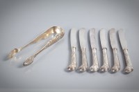 Lot 69 - VICTORIAN SCOTTISH SILVER KINGS PATTERN SUGAR...
