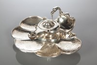 Lot 77 - EDWARDIAN SILVER INKSTAND in the form of an...