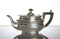 Lot 79 - EARLY 20TH CENTURY SILVER TEAPOT of oblong...