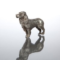 Lot 83 - NOVELTY MODEL OF A SILVER COCKER SPANIEL maker...