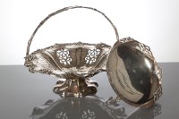 Lot 95 - VICTORIAN SILVER PLATED BASKET AND A PLATED...