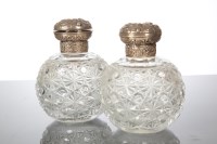 Lot 100 - PAIR OF VICTORIAN SILVER CUT GLASS PERFUME...