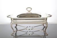 Lot 104 - THREE PIECE SILVER PLATED SUITE OF SERVING...