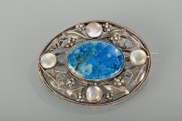 Lot 1103 - RARE ARTS AND CRAFTS MOONSTONE AND BLUE...