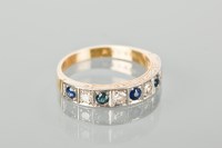 Lot 1118 - SAPPHIRE AND DIAMOND HALF ETERNITY RING set...
