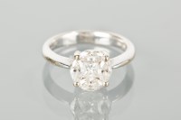 Lot 1141 - DIAMOND RING set with marquise diamonds and...