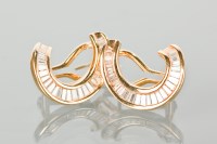 Lot 1144 - PAIR OF EIGHTEEN CARAT GOLD DIAMOND SET...