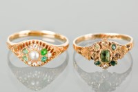 Lot 1161 - TWO VICTORIAN DRESS RINGS comprising one with...