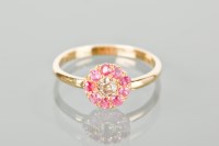 Lot 1176 - RUBY AND DIAMOND CLUSTER RING with an old cut...