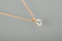 Lot 1195 - DIAMOND SOLITAIRE PENDANT set with an old cut...