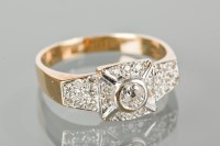 Lot 1217 - ART DECO STYLE DIAMOND CLUSTER RING the square...