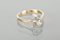 Lot 1228 - DIAMOND SOLITAIRE RING with an old cut diamond...