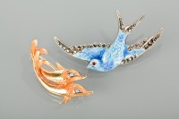 Lot 1235 - EARLY TWENTIETH CENTURY ENAMELLED SWALLOW...