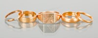 Lot 1239 - TWO TWENTY TWO CARAT GOLD WEDDING BANDS along...