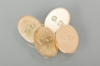 Lot 1240 - PAIR OF CUFF LINKS each of oval form, engraved...