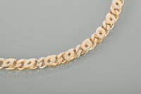 Lot 1254 - EIGHTEEN CARAT GOLD LINK BRACELET with oval...