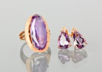 Lot 1257 - LATE TWENTIETH CENTURY AMETHYST DRESS RING the...