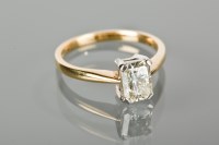 Lot 1275 - MOISSANITE SOLITAIRE RING with a radiant cut...
