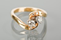 Lot 1301 - DIAMOND TWO STONE RING the two brilliant cut...
