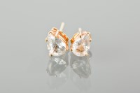 Lot 1354 - PAIR OF WHITE SAPPHIRE STUD EARRINGS each set...
