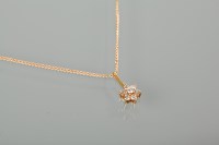Lot 1356 - DIAMOND CLUSTER PENDANT set with a cluster of...