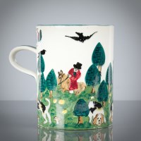 Lot 124 - WEMYSS WARE STYLE MUG hand painted with...