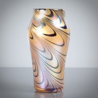 Lot 134 - GLASFORM STUDIO GLASS IRIDESCENT VASE by John...