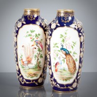Lot 136 - PAIR OF EDWARDIAN SPODE GILT PORCELAIN VASES...